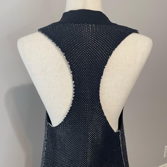 Missoni Sweater Vest Cardigan Sleeveless Racerback Knit Black Metallic Silver - Picture 13 of 16